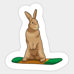 Rabbit as Snowboarder with Snowboard Sticker